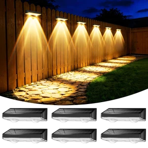 Solar Fence Lights Outdoor, 6 Pack Fence Lights Solar Powered 60LM Solar Fence Lights, 9 RGB Color Modes, IP65 Waterproof, 12H Dusk to Dawn Glow for Pool/Deck/Patio/Wall/Backyard - Black Solar Fence Lights Outdoor, 6 Pack Fence Lights Solar Powered 60LM Solar Fence Lights, 9 RGB Color Modes, IP65 Waterproof, 12H Dusk to Dawn Glow for Pool/Deck/Patio/Wall/Backyard - Black