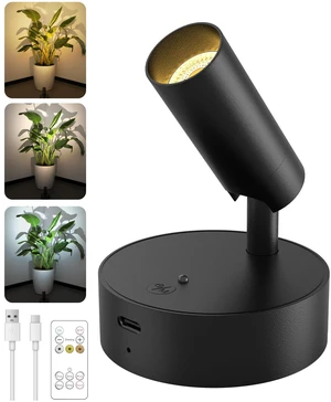 Spotlights Indoor with Remote, 3000Mah Rechargeable Wireless Plant Light Up Lights with 3 Colors & Dimmer, Small LED Picture Lights for Painting, Artwork, Accent Lighting, 1 Pack Black Spotlights Indoor with Remote, 3000Mah Rechargeable Wireless Plant Light Up Lights with 3 Colors & Dimmer, Small LED Picture Lights for Painting, Artwork, Accent Lighting, 1 Pack Black