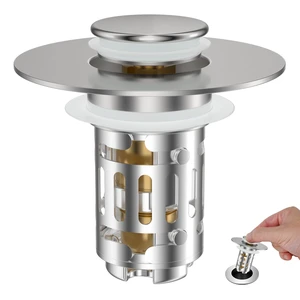 Universal Bathroom Sink Drain Strainer, 3 in 1 Pop Up Stopper Upgraded Hair Catcher Sink Plug for 1.1''-2.36'' Hole, Removable Stainless Steel Filter Basket, Brass Core, Brushed Nickel Universal Bathroom Sink Drain Strainer, 3 in 1 Pop Up Stopper Upgraded Hair Catcher Sink Plug for 1.1''-2.36'' Hole, Removable Stainless Steel Filter Basket, Brass Core, Brushed Nickel