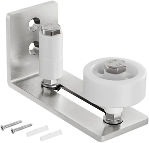 Sliding Barn Door Floor Guide for Bottom Adjustable Roller 8 Setup Options for DIYers - Flush Design Bottom Flat Barn Door Floor Guide Stay Roller (Brushed Nickel) 1PCS Sliding Barn Door Floor Guide for Bottom Adjustable Roller 8 Setup Options for DIYers - Flush Design Bottom Flat Barn Door Floor Guide Stay Roller (Brushed Nickel) 1PCS