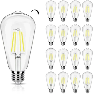 5000K Daylight Dimmable LED Edison Bulbs 40W Equivalent, 16 Pack 4 Watt ST19 LED Light Bulb for Bathroom, 90 CRI, 450LM, E26 Base 5000K Daylight Dimmable LED Edison Bulbs 40W Equivalent, 16 Pack 4 Watt ST19 LED Light Bulb for Bathroom, 90 CRI, 450LM, E26 Base