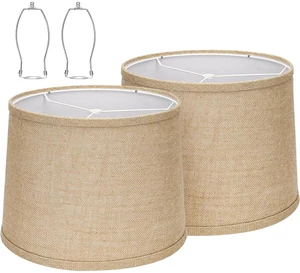 Drum Lamp shades Set of 2 Brown linen Table Lamp Bedroom floor lamp Medium size11.6"×12.6"×9.8"drum design,Spider Fitter,even luminescence,ideal universal replacement for indoor lamp fixtures Drum Lamp shades Set of 2 Brown linen Table Lamp Bedroom floor lamp Medium size11.6"×12.6"×9.8"drum design,Spider Fitter,even luminescence,ideal universal replacement for indoor lamp fixtures