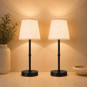 Cordless Rechargeable Table Lamp, 6000mAh USB-C Touch Dimming Black 2 Pcs Battery Operated Fabric Lamp for Kitchen Counter, Bedroom, Living Room & Small Spaces; Soft Warm Light for Everyday Use Cordless Rechargeable Table Lamp, 6000mAh USB-C Touch Dimming Black 2 Pcs Battery Operated Fabric Lamp for Kitchen Counter, Bedroom, Living Room & Small Spaces; Soft Warm Light for Everyday Use