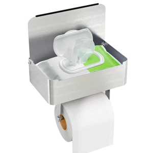 Toilet Paper Holder, Toilet Paper Holder with Shelf, Brushed Nickel Wall Mount, SUS304 Stainless Steel, Flushable Wipes Dispenser, Easy Installation, for Bathroom Wipe Storage Toilet Paper Holder, Toilet Paper Holder with Shelf, Brushed Nickel Wall Mount, SUS304 Stainless Steel, Flushable Wipes Dispenser, Easy Installation, for Bathroom Wipe Storage