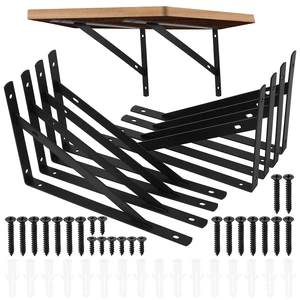 8 Pcs Heavy Duty Shelf Brackets, Floating Metal Shelf Brackets, Metal Wall Mount L Shaped Shelves Support Angle Brackets for Heavy Duty Floating Shelves Shelf Brackets (9.84 x6.29 inch) 8 Pcs Heavy Duty Shelf Brackets, Floating Metal Shelf Brackets, Metal Wall Mount L Shaped Shelves Support Angle Brackets for Heavy Duty Floating Shelves Shelf Brackets (9.84 x6.29 inch)
