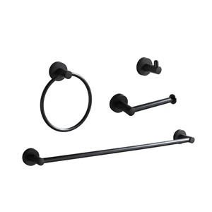 Bathroom Hardware Set Matte Black 4-Pieces Bathroom Towel Rack 24 Inches Adjustable Bathroom Accessories Set Bathroom Hardware Set Matte Black 4-Pieces Bathroom Towel Rack 24 Inches Adjustable Bathroom Accessories Set