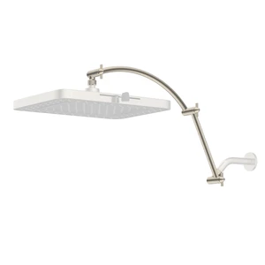 All Metal 20'' Shower Head Extension Arm, Brushed Nickel Solid Brass Adjustable Shower Arm with Lock Joint, Flexible Height & Angle, Universal Connection Shower Head Extender All Metal 20'' Shower Head Extension Arm, Brushed Nickel Solid Brass Adjustable Shower Arm with Lock Joint, Flexible Height & Angle, Universal Connection Shower Head Extender