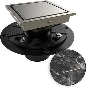 4 Inch Square Shower Drain Nickel Floor Drain with Flange Reversible 2-in-1 Cover Tile Insert Grate Removable SUS304 Stainless Steel CUPC Certified Brushed Nickel 4 Inch Square Shower Drain Nickel Floor Drain with Flange Reversible 2-in-1 Cover Tile Insert Grate Removable SUS304 Stainless Steel CUPC Certified Brushed Nickel
