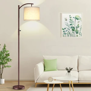 Dimmable Floor Lamp, Arc Floor Lamps for Living Room, Stepless Dimming Modern Standing Lamp with Linen Shade, Tall Lamp for Bedroom Office Dining Room- Brown Dimmable Floor Lamp, Arc Floor Lamps for Living Room, Stepless Dimming Modern Standing Lamp with Linen Shade, Tall Lamp for Bedroom Office Dining Room- Brown