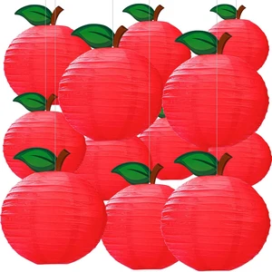 12 Pcs 10" Apple Paper Lanterns for Classroom Back to School Decor Red Apple Hanging Lanterns for Classroom Birthday Wedding Ceiling, Back to School Party, Round Paper Decor 12 Pcs 10" Apple Paper Lanterns for Classroom Back to School Decor Red Apple Hanging Lanterns for Classroom Birthday Wedding Ceiling, Back to School Party, Round Paper Decor