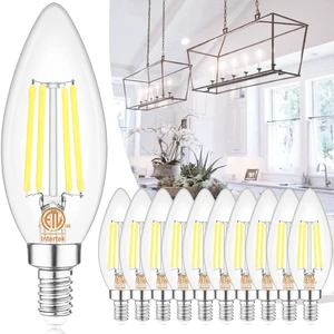 10 Pack E12 LED Light Bulbs Dimmable 40W Equivalent 5000K Daylight Candelabra Light Bulb Type B Small Base for Chandelier, CRI85+ 120V, 400LM, 4W LED B11 for Ceiling Fan, Candle Light Bulb 10 Pack E12 LED Light Bulbs Dimmable 40W Equivalent 5000K Daylight Candelabra Light Bulb Type B Small Base for Chandelier, CRI85+ 120V, 400LM, 4W LED B11 for Ceiling Fan, Candle Light Bulb