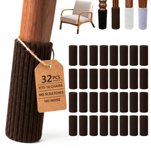 32 PCs Furniture Leg Socks - Coffee Knitted Furniture Socks, Double Thickness Chair Leg Floor Protectors, High Elastic Chair Leg Covers Furniture Caps Set, Move Easily and Reduce Noise (Pack of 2) 32 PCs Furniture Leg Socks - Coffee Knitted Furniture Socks, Double Thickness Chair Leg Floor Protectors, High Elastic Chair Leg Covers Furniture Caps Set, Move Easily and Reduce Noise (Pack of 2)
