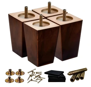5 Inch Couch Legs Wood Square Sofa Legs Replacement for Chair, 4PC 1500lbs heavy duty square feet; fits furniture, dresser, cabinet, bed; M8 & 5/16 hanger bolts; robot vacuum clearance 5 Inch Couch Legs Wood Square Sofa Legs Replacement for Chair, 4PC 1500lbs heavy duty square feet; fits furniture, dresser, cabinet, bed; M8 & 5/16 hanger bolts; robot vacuum clearance