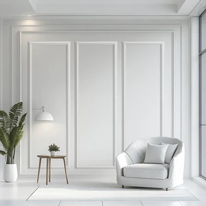 3 Set Peel and Stick Wall Molding Kit,Pre Cut Wainscoting Panels,24x72in Self Adhesive,Paintable,PVC,Premade 3 Set Peel and Stick Wall Molding Kit,Pre Cut Wainscoting Panels,24x72in Self Adhesive,Paintable,PVC,Premade