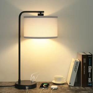 Table Lamp for Bedroom with USB C+A Ports, Fully Stepless Dimmable Farmhouse Bedside Lamp Nightstand Light, Tall Reading Desk Lamp for Living Room, Office, 9W LED Bulb Included Table Lamp for Bedroom with USB C+A Ports, Fully Stepless Dimmable Farmhouse Bedside Lamp Nightstand Light, Tall Reading Desk Lamp for Living Room, Office, 9W LED Bulb Included