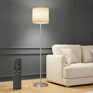 Dimmable Floor Lamps for LivingRoom with 12W LED Bulb,Foot Switch Remote Custom Color Temperature Floor Light, Linen Shade Standing Lamps, Modern Tall Lamp for Office Bedroom-Silver Dimmable Floor Lamps for LivingRoom with 12W LED Bulb,Foot Switch Remote Custom Color Temperature Floor Light, Linen Shade Standing Lamps, Modern Tall Lamp for Office Bedroom-Silver