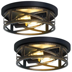 Farmhouse Light Fixtures,2 Pack Flush Mount Ceiling Light,Light Fixtures Ceiling Mount for Hallway Kitchen Entryway Bedroom E26 Base Farmhouse Light Fixtures,2 Pack Flush Mount Ceiling Light,Light Fixtures Ceiling Mount for Hallway Kitchen Entryway Bedroom E26 Base