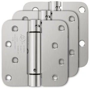 3 Pack Self Closing Door Hinges, 4 Inch, Adjustable Tension Spring Loaded Door Hinges for Garage/Front/Back Doors, 5/8'' Radius Corners, Fit Left/Right Hand Doors, UL Listed 3 Pack Self Closing Door Hinges, 4 Inch, Adjustable Tension Spring Loaded Door Hinges for Garage/Front/Back Doors, 5/8'' Radius Corners, Fit Left/Right Hand Doors, UL Listed