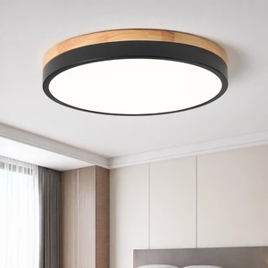 Modern Wood Black Flush Mount Ceiling Light 11.81 Inch Round LED Low Profile Lighting Fixture For Kitchen Bedroom Bathroom Laundry Hallway Entryway Closet Living Room Modern Wood Black Flush Mount Ceiling Light 11.81 Inch Round LED Low Profile Lighting Fixture For Kitchen Bedroom Bathroom Laundry Hallway Entryway Closet Living Room