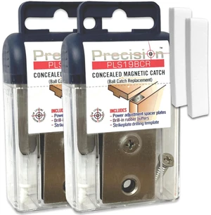 Magnetic Door Catch, Ball Catch Replacement Hardware for Closet or Double Doors, Precision Lock 2-Pack with Foam Pads Magnetic Door Catch, Ball Catch Replacement Hardware for Closet or Double Doors, Precision Lock 2-Pack with Foam Pads