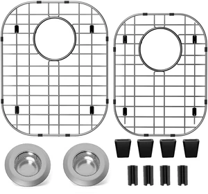 2Pack Sink Protectors for Kitchen Sink 13"x16"and 11.2"x14.5",Stainless Steel Sink Grid, Sink Rack for Bottom of Sink, Rust Resistant Metal Sink Protector with Sink Strainer (Silver 2Pack Sink Protectors for Kitchen Sink 13"x16"and 11.2"x14.5",Stainless Steel Sink Grid, Sink Rack for Bottom of Sink, Rust Resistant Metal Sink Protector with Sink Strainer (Silver