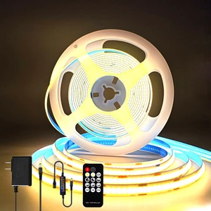 COB LED Strip Light 24V, 16.4ft Warm LED Light Strip with Remote, High Density Flexible Warm Tape Lights, CRI90+ LED Lighting for Backlighting for TV, Bedroom, Cabinet, Indoor Decor COB LED Strip Light 24V, 16.4ft Warm LED Light Strip with Remote, High Density Flexible Warm Tape Lights, CRI90+ LED Lighting for Backlighting for TV, Bedroom, Cabinet, Indoor Decor