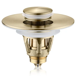 Universal Bathroom Sink Stopper - Bounce Wash Basin Drain Filter, Stainless Steel Pop Up Drain Stopper, Bullet Core Push Type Sink Stopper, Sink Drain Plug with Anti-Clogging Strainer, Brushed Gold1 Universal Bathroom Sink Stopper - Bounce Wash Basin Drain Filter, Stainless Steel Pop Up Drain Stopper, Bullet Core Push Type Sink Stopper, Sink Drain Plug with Anti-Clogging Strainer, Brushed Gold1