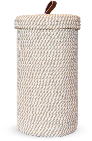 Toilet Paper Holder Handmade Woven Cotton Toilet Paper Stand & Storage Basket with Lid, Freestanding Organizer for Bathroom, Fits 3 Mega Rolls Gradient Brown 14'' x 7'' Toilet Paper Holder Handmade Woven Cotton Toilet Paper Stand & Storage Basket with Lid, Freestanding Organizer for Bathroom, Fits 3 Mega Rolls Gradient Brown 14'' x 7''