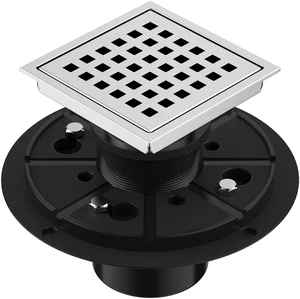 Square Shower Drain 4-3/8 Inch Chrome with ABS Flange Stainless Steel, Anti-Clog, Removable Grid Grate Hair Catcher, for Modern Bathroom Remodel Curbless Shower Square Shower Drain 4-3/8 Inch Chrome with ABS Flange Stainless Steel, Anti-Clog, Removable Grid Grate Hair Catcher, for Modern Bathroom Remodel Curbless Shower
