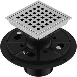 Square Shower Drain 4-3/8 Inch Brushed Nickel with ABS Flange Stainless Steel, Anti-Clog, Removable Grid Grate and Hair Catcher, for Modern Bathroom Remodel Curbless Shower Square Shower Drain 4-3/8 Inch Brushed Nickel with ABS Flange Stainless Steel, Anti-Clog, Removable Grid Grate and Hair Catcher, for Modern Bathroom Remodel Curbless Shower