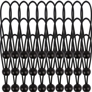 30 Pack Bungee Balls 9Inches Black Ball Bungee Heavy Duty Heavyweight Tarp Bungee Cords, Weather Resistant Tie Down Strap 4mm Thickness - for Camping, Tents, Cargo, Holding Wire and Hoses 30 Pack Bungee Balls 9Inches Black Ball Bungee Heavy Duty Heavyweight Tarp Bungee Cords, Weather Resistant Tie Down Strap 4mm Thickness - for Camping, Tents, Cargo, Holding Wire and Hoses