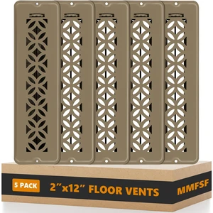 5 Pack Floor Vent Covers,Floor Register 2x12,Adjustable Decorative Vent Covers for Home Floor (2"X12"- 5pack) 5 Pack Floor Vent Covers,Floor Register 2x12,Adjustable Decorative Vent Covers for Home Floor (2"X12"- 5pack)