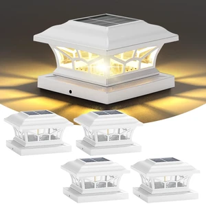4 Pack Solar Post Cap Lights Outdoor Waterproof, Dual Light, White Fits 4x4, 5x5, 6x6 Wooden & Vinyl Posts,Warm & Cool White Light Modes, Fence Deck Post Lights,Edison-style bulb 4 Pack Solar Post Cap Lights Outdoor Waterproof, Dual Light, White Fits 4x4, 5x5, 6x6 Wooden & Vinyl Posts,Warm & Cool White Light Modes, Fence Deck Post Lights,Edison-style bulb