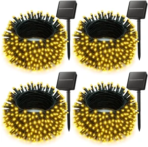 4 Pack Solar String Lights Outdoor Waterproof, 160 FT 400 LED Solar Powered Christmas Lights with 8 Modes, Auto On/Off, Patio Lights for Outside Tree Garden Party Decor (Warm White) 4 Pack Solar String Lights Outdoor Waterproof, 160 FT 400 LED Solar Powered Christmas Lights with 8 Modes, Auto On/Off, Patio Lights for Outside Tree Garden Party Decor (Warm White)