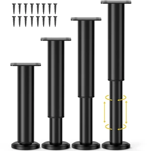 4 Pcs Adjustable Bed Center Support Legs 7.08-12.2 inch for Bed Frame/Bed Center Slat, Metal Adjustable Furniture Legs for Bed/Cabinet/Sofa/Dresser/Couch/Table, Heavy Bed Legs Replacement 4 Pcs Adjustable Bed Center Support Legs 7.08-12.2 inch for Bed Frame/Bed Center Slat, Metal Adjustable Furniture Legs for Bed/Cabinet/Sofa/Dresser/Couch/Table, Heavy Bed Legs Replacement