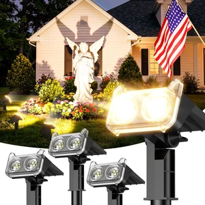 Solar Lights Outdoor Waterproof IP65, 4 Pack Solar Spot Lights Outdoor with 14 Big LEDs, 2-in-1 Wall Lights & 2 Modes Solar Landscape Spotlights for Pathway Yard Decor Garden Gifts (Warm White) Solar Lights Outdoor Waterproof IP65, 4 Pack Solar Spot Lights Outdoor with 14 Big LEDs, 2-in-1 Wall Lights & 2 Modes Solar Landscape Spotlights for Pathway Yard Decor Garden Gifts (Warm White)