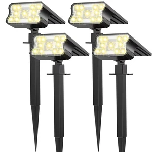 Solar Lights Outdoor Waterproof IP67, 60 LED 3 Lighting Modes Solar Spot Lights Outdoor for Yard Garden Pathway Landscape, Auto On/Off, Function 2 in 1(Warm White, 4 Pack) Solar Lights Outdoor Waterproof IP67, 60 LED 3 Lighting Modes Solar Spot Lights Outdoor for Yard Garden Pathway Landscape, Auto On/Off, Function 2 in 1(Warm White, 4 Pack)