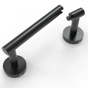 Matte Black Toilet Paper Holder Wall Mount for Bathroom Dual-Post Pivoting Tissue Roll Holder with Round Base, 304 Stainless Steel, Rustproof, Screw-in, for Hotels & Apartments Matte Black Toilet Paper Holder Wall Mount for Bathroom Dual-Post Pivoting Tissue Roll Holder with Round Base, 304 Stainless Steel, Rustproof, Screw-in, for Hotels & Apartments