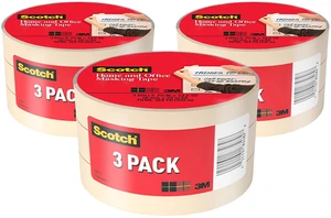 Masking Tape, 0.70 in x 54.6 yd, Great for Everyday Use, Strong Adhesive, Tan Masking Tape (3436-3), 3 Rolls (Pack of 3) Masking Tape, 0.70 in x 54.6 yd, Great for Everyday Use, Strong Adhesive, Tan Masking Tape (3436-3), 3 Rolls (Pack of 3)
