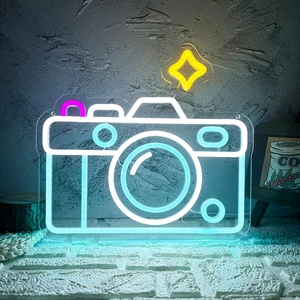 Camera Neon Sign Dimmable LED Light Up Wall Decor Multi-Color Retro Photography Studio Art Vintage Vlogger Background Accessory for Bedroom, Gaming Room, Store Photographer Gifts(13.3 * 12.2in) Camera Neon Sign Dimmable LED Light Up Wall Decor Multi-Color Retro Photography Studio Art Vintage Vlogger Background Accessory for Bedroom, Gaming Room, Store Photographer Gifts(13.3 * 12.2in)