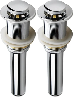 Bathroom Sink Pop Up Drain Assembly Without Overflow Fits 1.57 to 2.36 Inch Sink Openings with 1-1/4 Inch Tailpiece Small Cap Solid Brass Drain Stopper (Polished Chrome) (Pack of 2) Bathroom Sink Pop Up Drain Assembly Without Overflow Fits 1.57 to 2.36 Inch Sink Openings with 1-1/4 Inch Tailpiece Small Cap Solid Brass Drain Stopper (Polished Chrome) (Pack of 2)