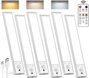 10inch Under Cabinet Lighting Wireless 6 Pack, 2200mAh Rechargeable Battery Operated Motion Sensor Light Indoor, Closet Lights with Remote, Dimmable Magnetic Under Counter Lightfor Kitchen, Pantry 10inch Under Cabinet Lighting Wireless 6 Pack, 2200mAh Rechargeable Battery Operated Motion Sensor Light Indoor, Closet Lights with Remote, Dimmable Magnetic Under Counter Lightfor Kitchen, Pantry