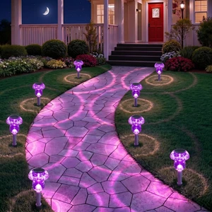 Solar Lights Outdoor, 16 Pack Mushroom Lights Outside Waterproof, Solar Powered LED Lighting for Garden, Yard, Landscape, Path, Pathway, Lawn, Walkway, Driveway, Backyard Halloween Decor (Purple) Solar Lights Outdoor, 16 Pack Mushroom Lights Outside Waterproof, Solar Powered LED Lighting for Garden, Yard, Landscape, Path, Pathway, Lawn, Walkway, Driveway, Backyard Halloween Decor (Purple)