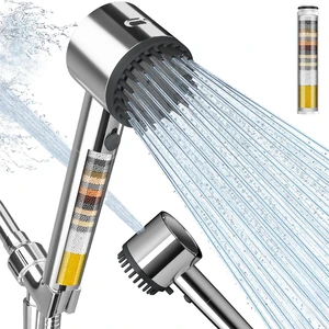 Filtered Shower Head with Handheld, 5 Spray Mode Showerhead with Filters Filtered Shower Head with Handheld Built-in Power Wash - Remove Chlorine - Reduces Dry Itchy Skin, Chrome Filtered Shower Head with Handheld, 5 Spray Mode Showerhead with Filters Filtered Shower Head with Handheld Built-in Power Wash - Remove Chlorine - Reduces Dry Itchy Skin, Chrome