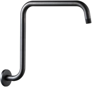 Shower Head Extension Arm 16 in, Oil Rubbed Bronze Height 12 in S Shaped High Rise Extender with Flange Shower Head Pipe Arm Shower Head Extension Arm 16 in, Oil Rubbed Bronze Height 12 in S Shaped High Rise Extender with Flange Shower Head Pipe Arm