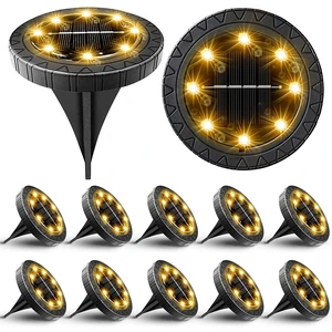 Solar Powered Ground lights 12 Pack,Waterproof LED Solar Lights Outdoor Solar Disk Lights Decorative,Solar Garden Lights for Landscape Pathway Patio Yard Walkway Path Lawn Driveway Lighting Warm White Solar Powered Ground lights 12 Pack,Waterproof LED Solar Lights Outdoor Solar Disk Lights Decorative,Solar Garden Lights for Landscape Pathway Patio Yard Walkway Path Lawn Driveway Lighting Warm White