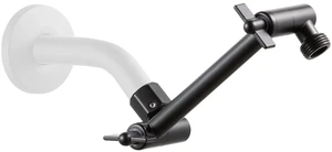 Shower Head Extension Arm, 6 in Shower Extension Arm with Locking Nut, Adjustable Height and Angle, Universal G1/2 Connector for Fixed and Handheld ShowerHead, Matte Black Shower Head Extension Arm, 6 in Shower Extension Arm with Locking Nut, Adjustable Height and Angle, Universal G1/2 Connector for Fixed and Handheld ShowerHead, Matte Black