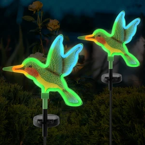 Solar Hummingbird Garden Lights 2 Pack, Colorful Neon Glow LED Solar Stake Lights, Waterproof Outdoor Decorative Landscape Lighting for Yard, Patio, Gifts for Mom Solar Hummingbird Garden Lights 2 Pack, Colorful Neon Glow LED Solar Stake Lights, Waterproof Outdoor Decorative Landscape Lighting for Yard, Patio, Gifts for Mom