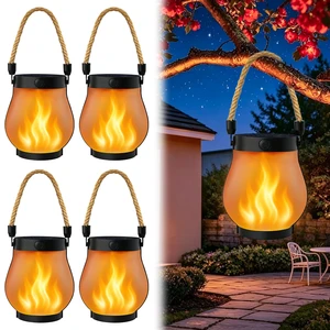 4 Pack Solar Lanterns Outdoor Waterproof, Solar Flame Lanterns with 2 Modes Ultra-Real Flame, USB/Solar Charging, IP65 Waterproof, Hanging/Table Solar Lights Outdoor for Tree Garden Porch Yard Patio 4 Pack Solar Lanterns Outdoor Waterproof, Solar Flame Lanterns with 2 Modes Ultra-Real Flame, USB/Solar Charging, IP65 Waterproof, Hanging/Table Solar Lights Outdoor for Tree Garden Porch Yard Patio