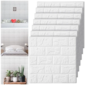 30 Pcs 3D Wall Panels Peel and Stick Wallpaper Foam, White Faux Brick Stone Tiles, Covering 28.8-48.4 Sq ft, Self Adhesive Waterproof Panels for Bedroom Living Room Kitchen Walls 30 Pcs 3D Wall Panels Peel and Stick Wallpaper Foam, White Faux Brick Stone Tiles, Covering 28.8-48.4 Sq ft, Self Adhesive Waterproof Panels for Bedroom Living Room Kitchen Walls